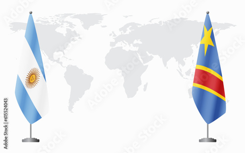 Argentina and Congo Kinshasa flags for official meeting