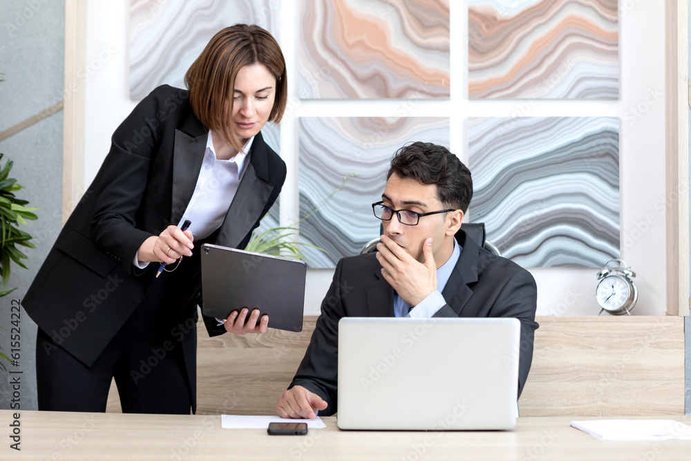 Business people working hard in the office. Financial and economic concept Business people working hard in the office. Financial and economic concept
