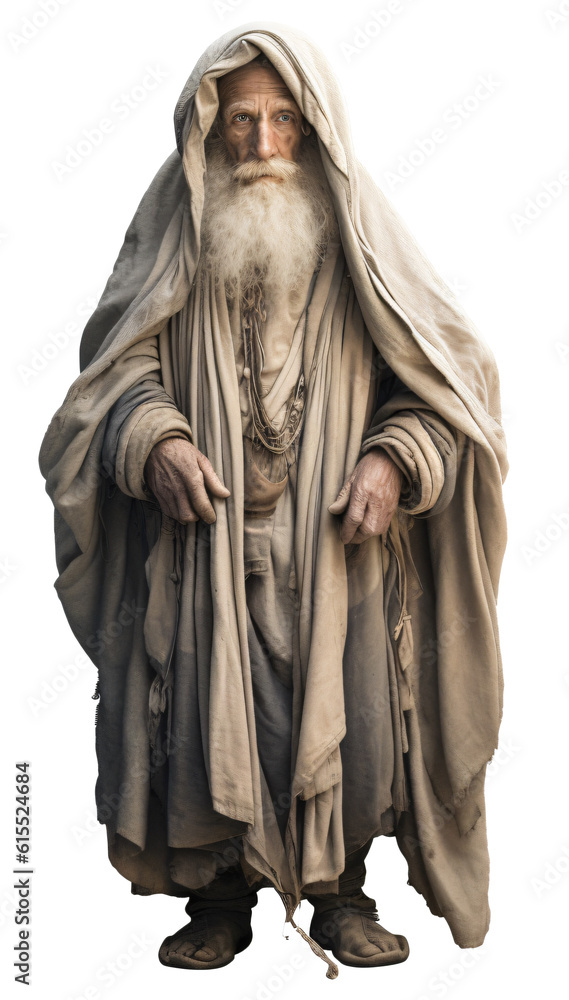 Hermit isolated on the transparent background PNG. AI generative.	