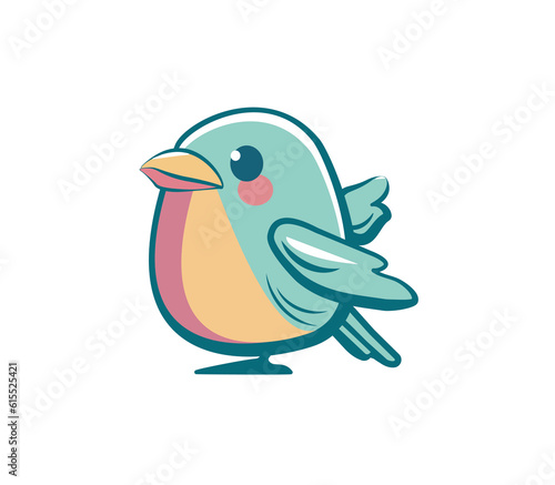 A small bird on a white background can be used to create postcards, prints on children's bedding, paper for packaging goods and services, and much more.