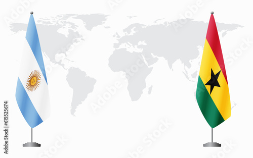 Argentina and Ghana flags for official meeting