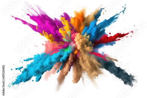 explosion powder colors isolated on white