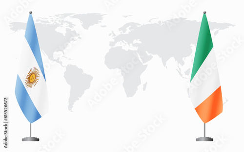 Argentina and Ireland flags for official meeting