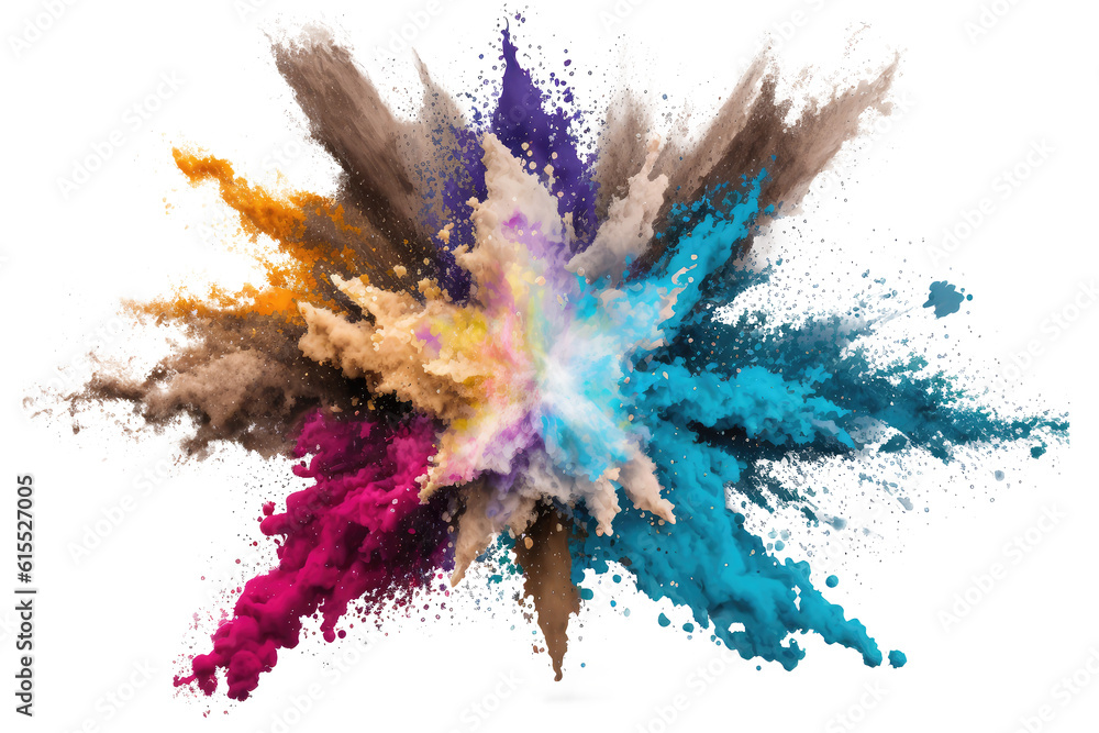 explosion powder colors isolated on white explosion powder colors isolated on white