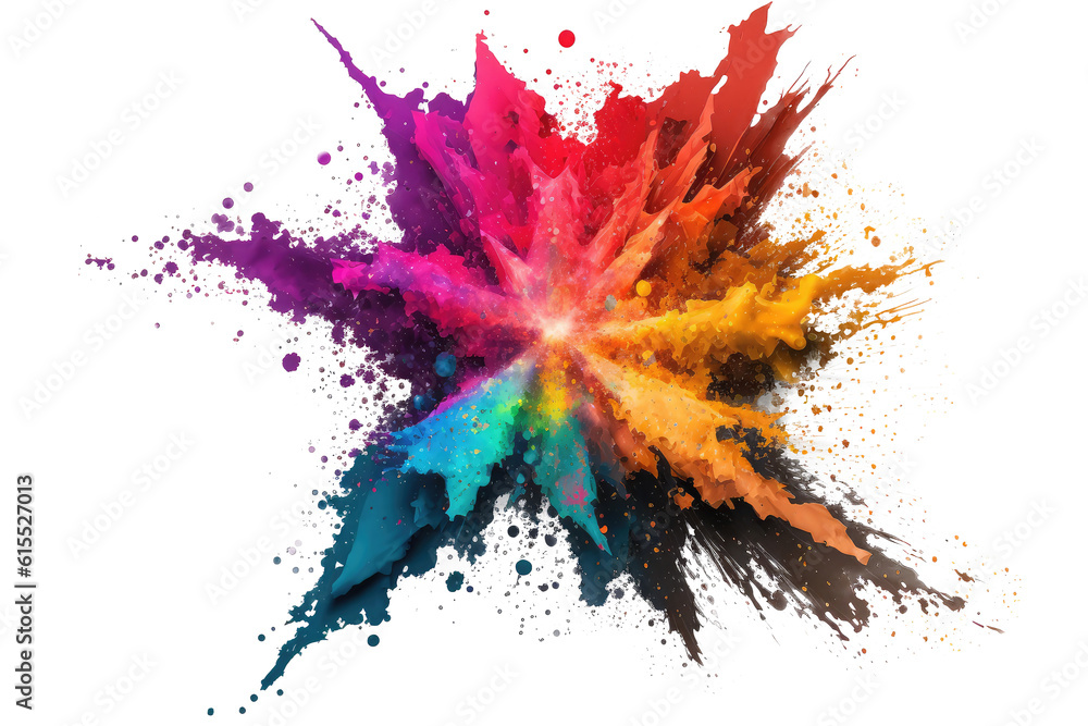 explosion powder colors isolated on white explosion powder colors isolated on white