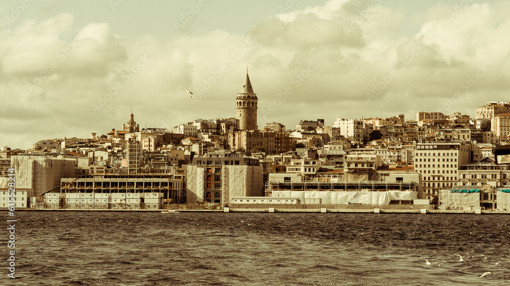 Galata Tower Istanbul from golden horn view