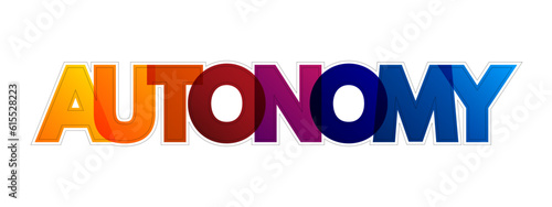 Autonomy colorful text quote, concept background