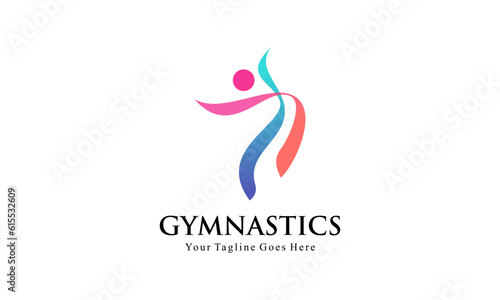 Abstract Human for Aerobic Logo Fitness  Gym  and Sport Vector Logo Design