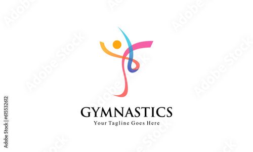 Abstract Human for Aerobic Logo Fitness, Gym, and Sport Vector Logo Design
