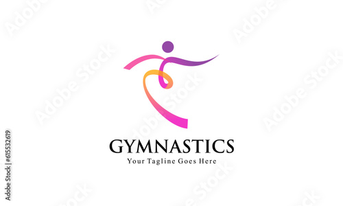 Abstract Human for Aerobic Logo Fitness, Gym, and Sport Vector Logo Design