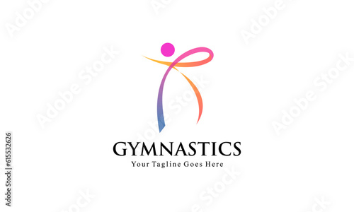 Abstract Human for Aerobic Logo Fitness, Gym, and Sport Vector Logo Design
