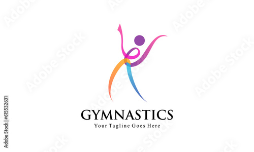 Abstract Human for Aerobic Logo Fitness, Gym, and Sport Vector Logo Design