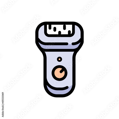 Electric epilator for legs color vector icon