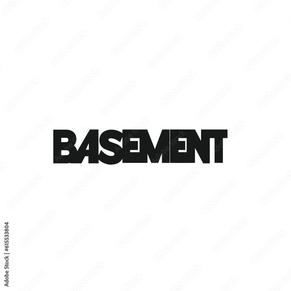 Fototapeta premium Basement word logo design in black