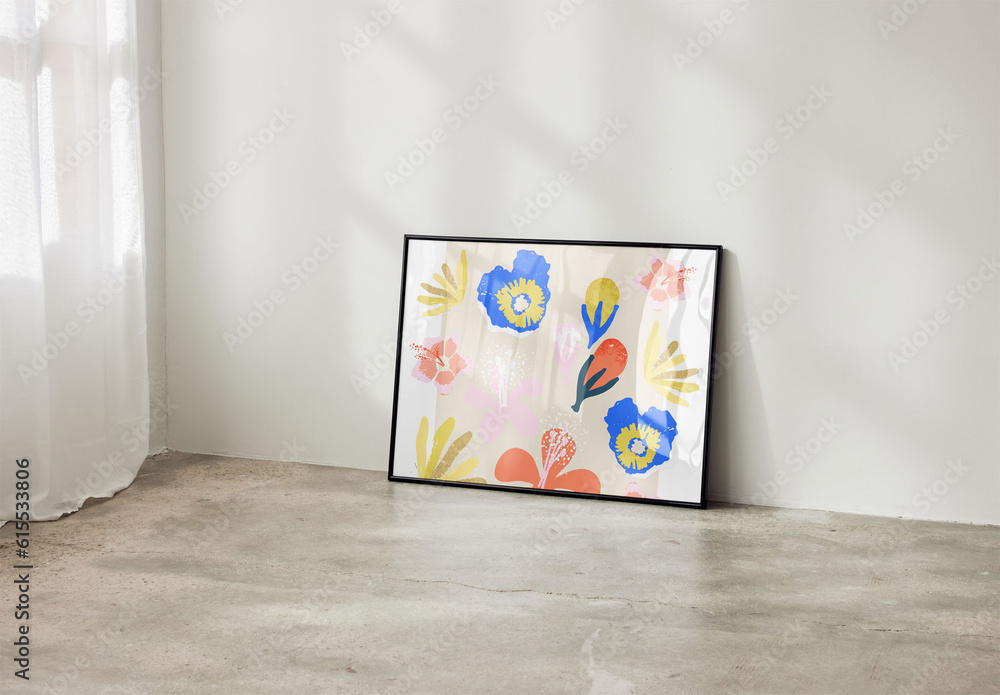 Mockup of customizable horizontal frame for posters, 61 x 91.5cm