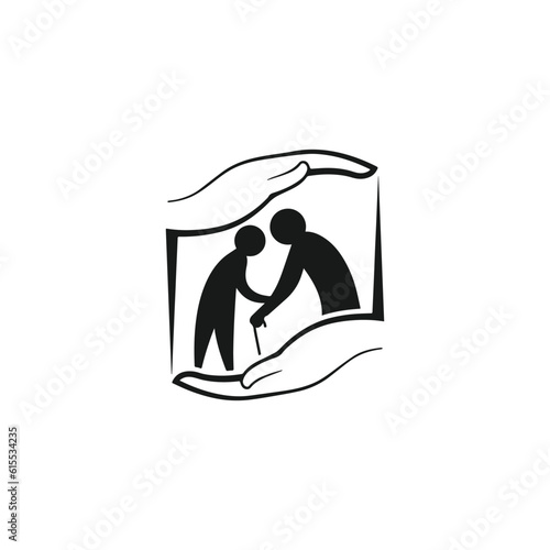 old age home logo and illustration design 