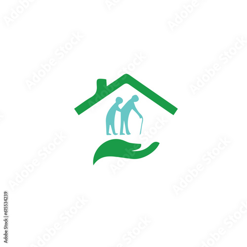 old age home logo and illustration design 