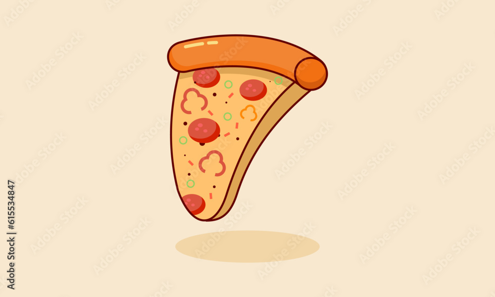 Delicious and Fresh Illustration of a Slice of Pizza Delicious and Fresh Illustration of a Slice of Pizza
