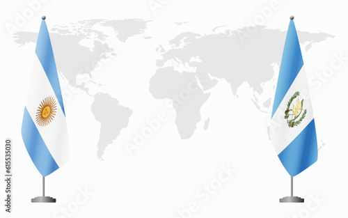 Argentina and Guatemala flags for official meeting