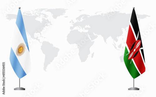 Argentina and Kenya flags for official meeting
