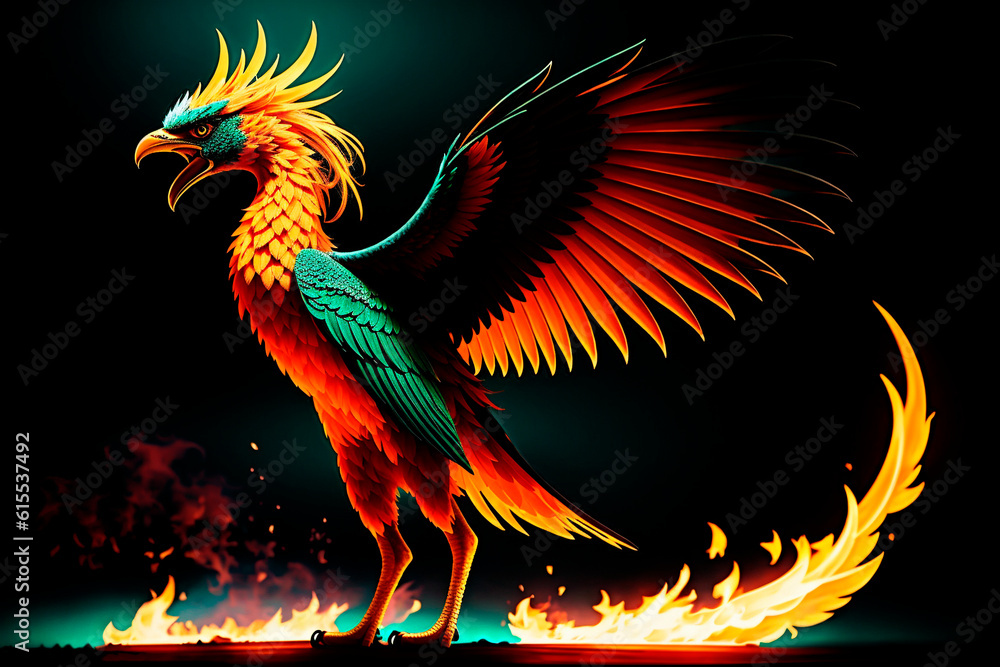 Obraz premium phenix art illustration. Generative ai.