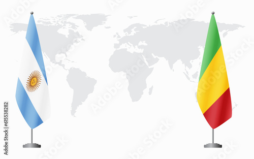 Argentina and Mali flags for official meeting