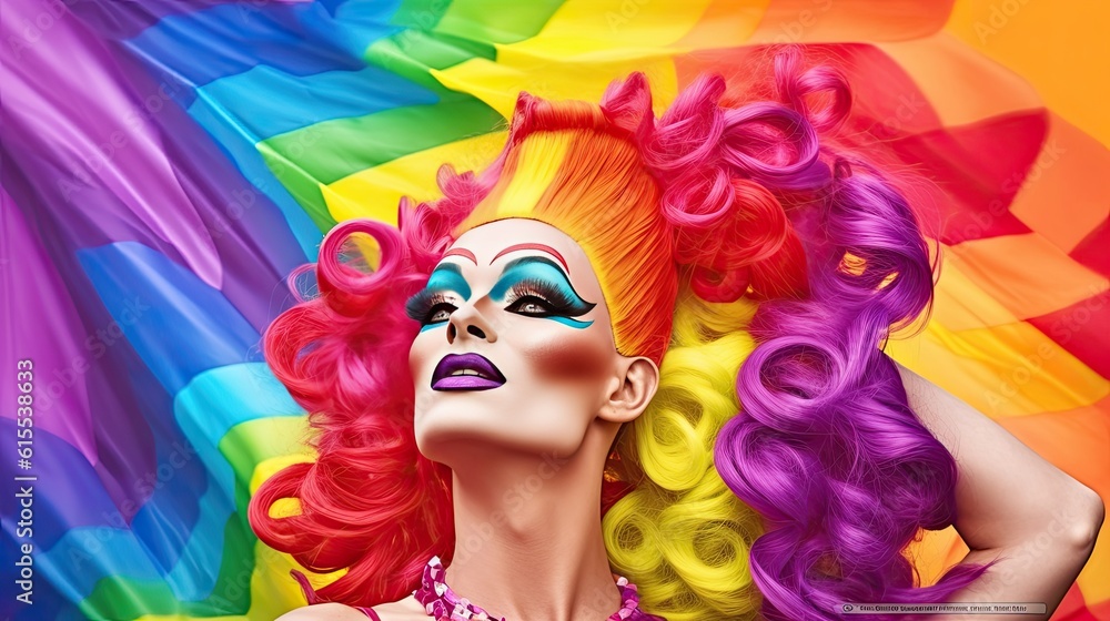 Fototapeta premium Portrait of drag queen fictional character