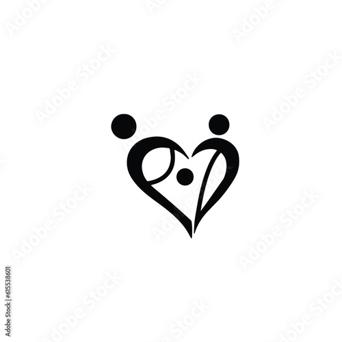 heart shape with people family 