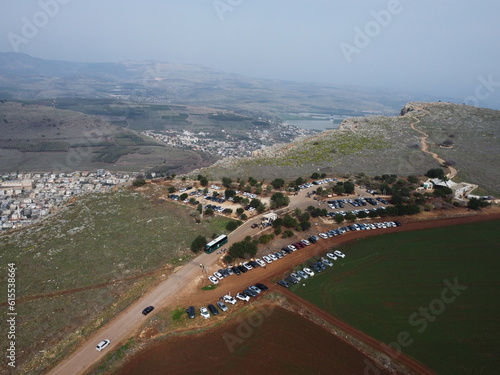 mountain arbel north of isral drone view photo