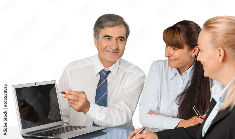Portrait of Business People Working with Laptop Portrait of Business People Working with Laptop