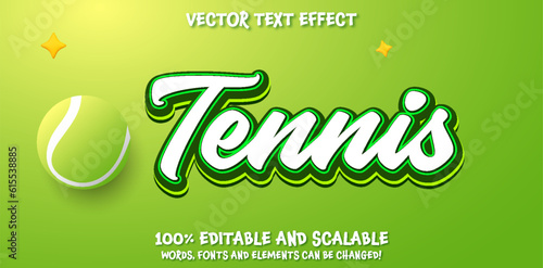 Tennis editable text effect in modern trend style