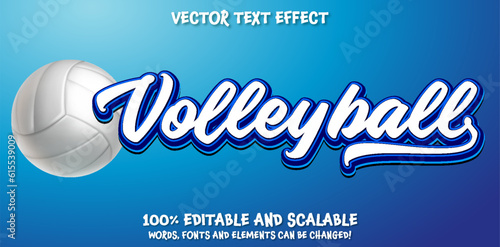 Volleyball editable text effect in modern trend style