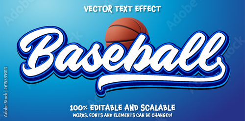baseball editable text style effect