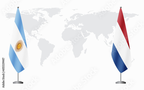 Argentina and Netherlands flags for official meeting