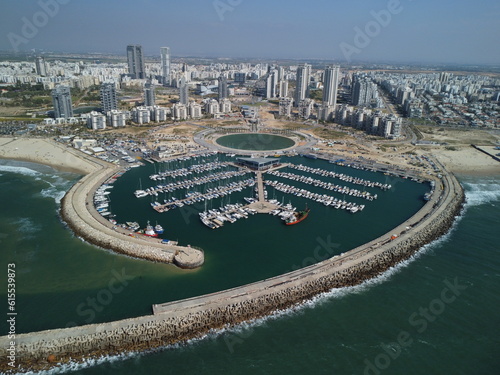 city of ashdod marina drone photography
