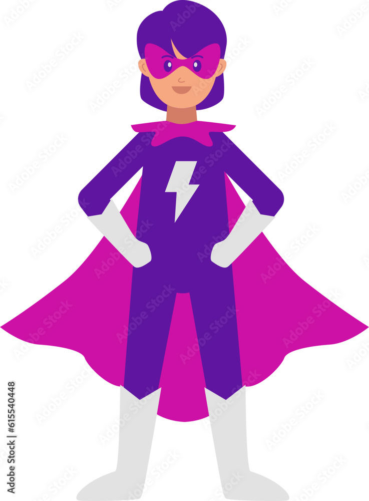 Standing Female Hero Illustration Vector