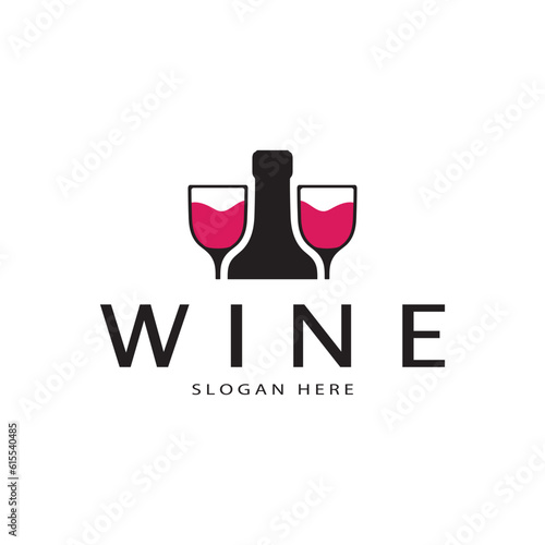 Wine logo design template.vector illustration of icon-vector