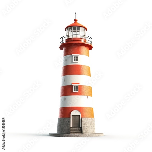 lighthouse on white