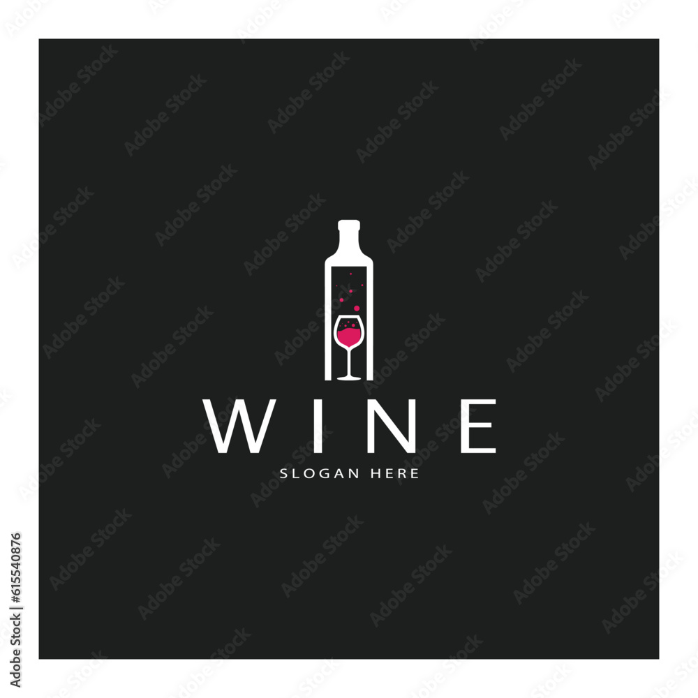 Wine logo design template.vector illustration of icon-vector Wine logo design template.vector illustration of icon-vector
