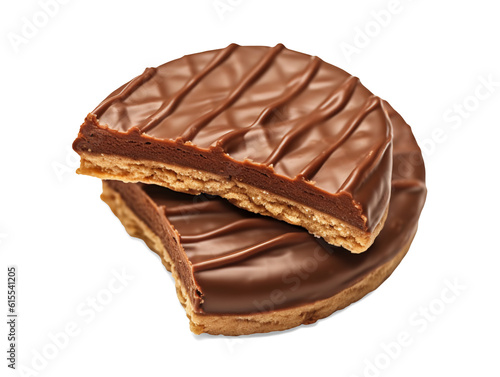 Chocolate biscuit snack isolated on transparent or white background, png