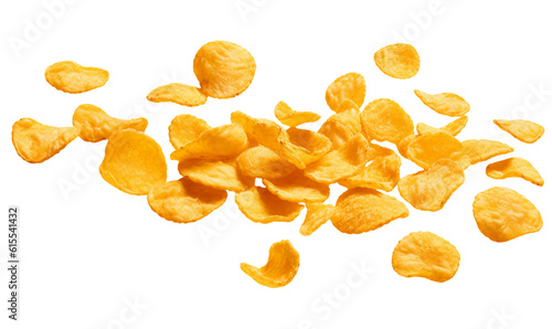 Corn flakes isolated on transparent or white background, png