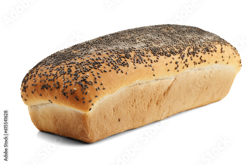 Loaf of bread with poppy seeds isolated on transparent or white background, png