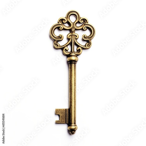 golden key isolated on white