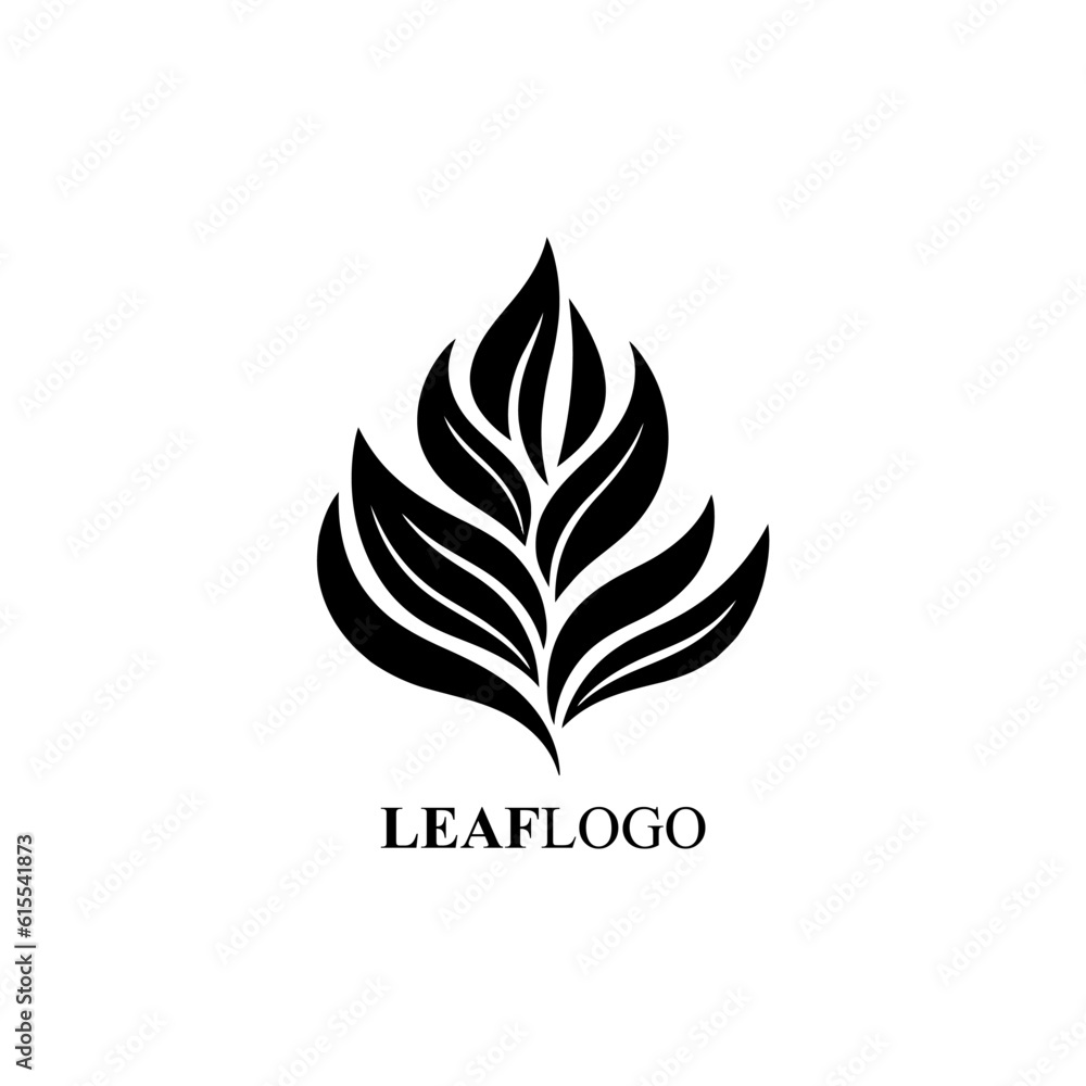 Vector Line art logo of a leaf Vector Line art logo of a leaf