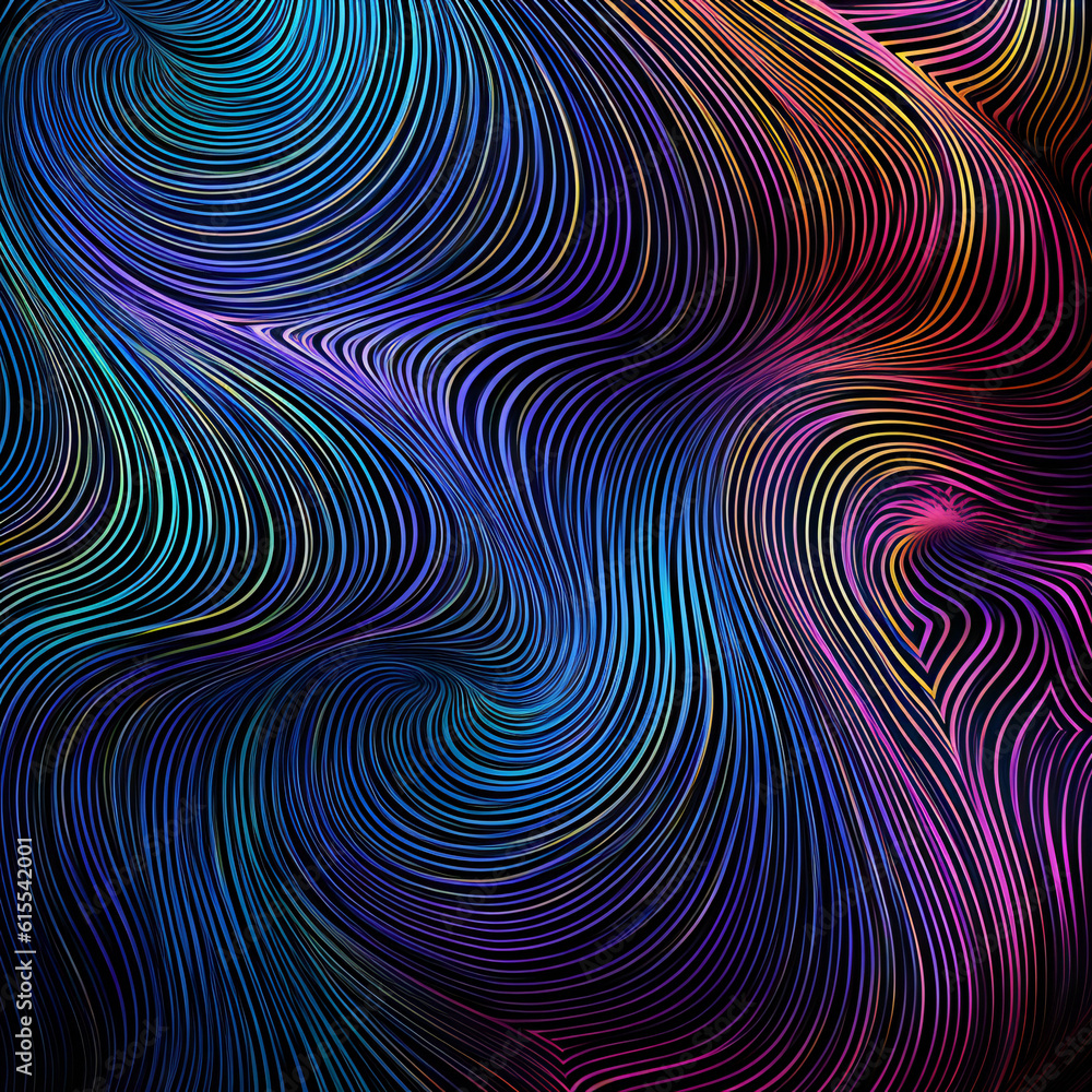 Moire pattern abstract background with lines in fuchsia and neon colors. Generative AI Moire pattern abstract background with lines in fuchsia and neon colors. Generative AI