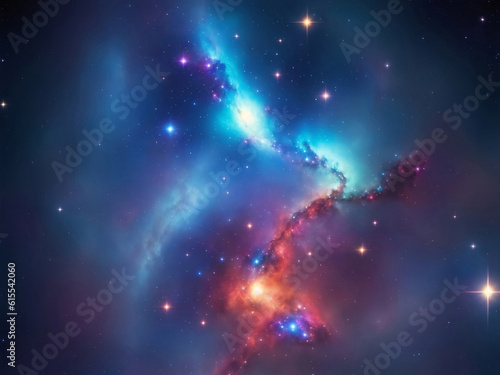 Fantasy nebula in galaxy, Generative AI Illustration.