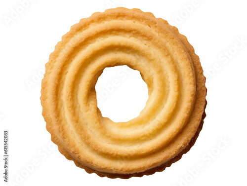 Foto Butter ring biscuit isolated on transparent or white background, png