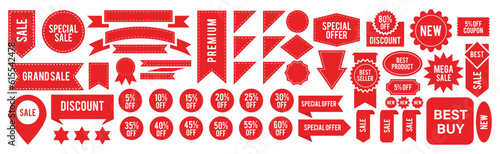 Promo stickers Discount badges or labels price tags sales announce etc vector collection. 
