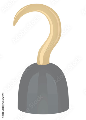 Pirate hand hook. vector illustration