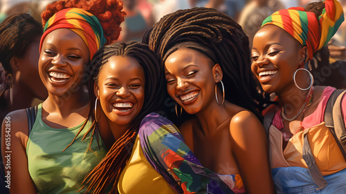 African women at gay pride parade-Generative AI